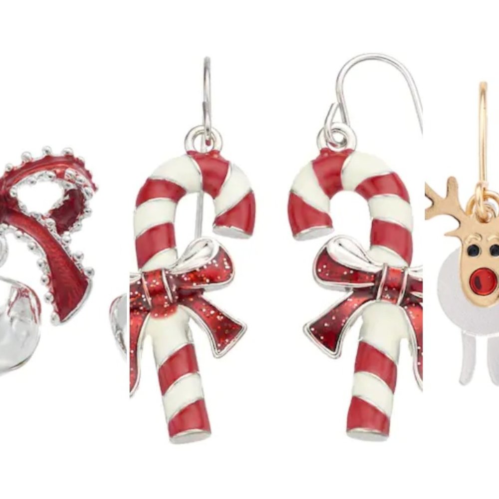 Three Pair of Christmas Holiday Season Earrings